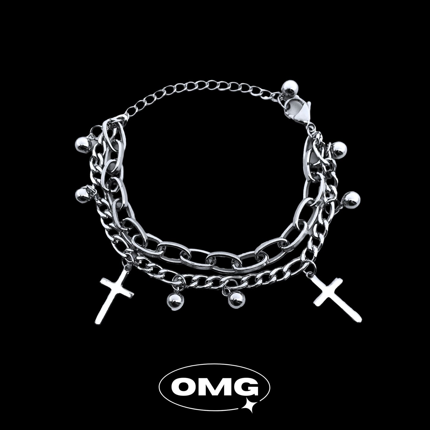 OMG - Multi-layer Dark Cross Men's Bracelet