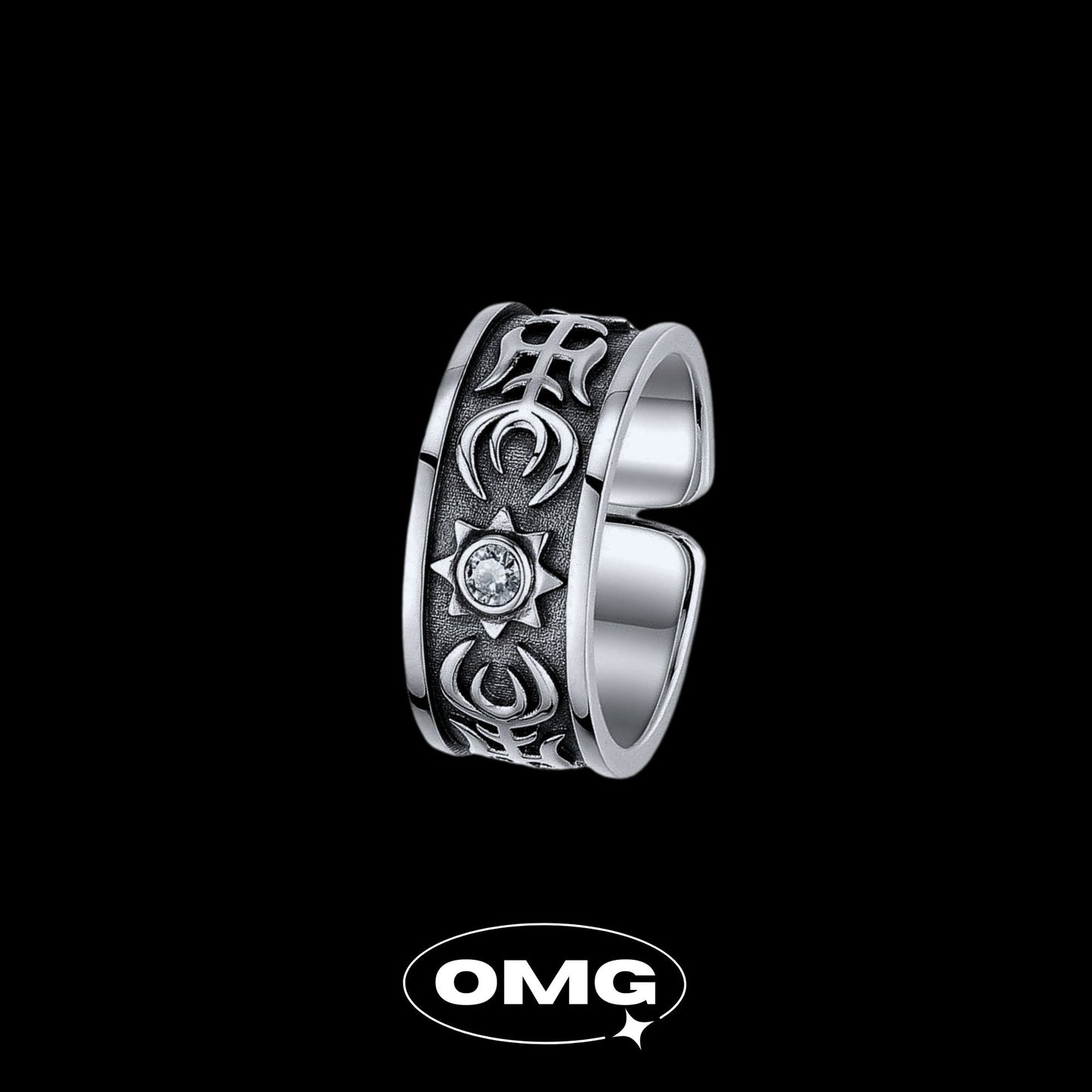 OMG - Vintage Sun Totem Runic Men's Ring