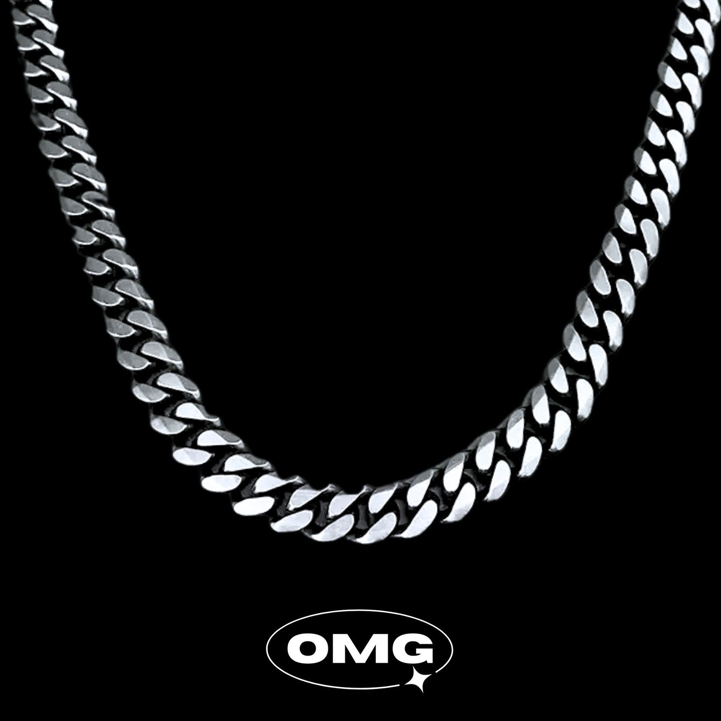 OMG - 熱門啞光版古巴男士頸鏈/項鏈