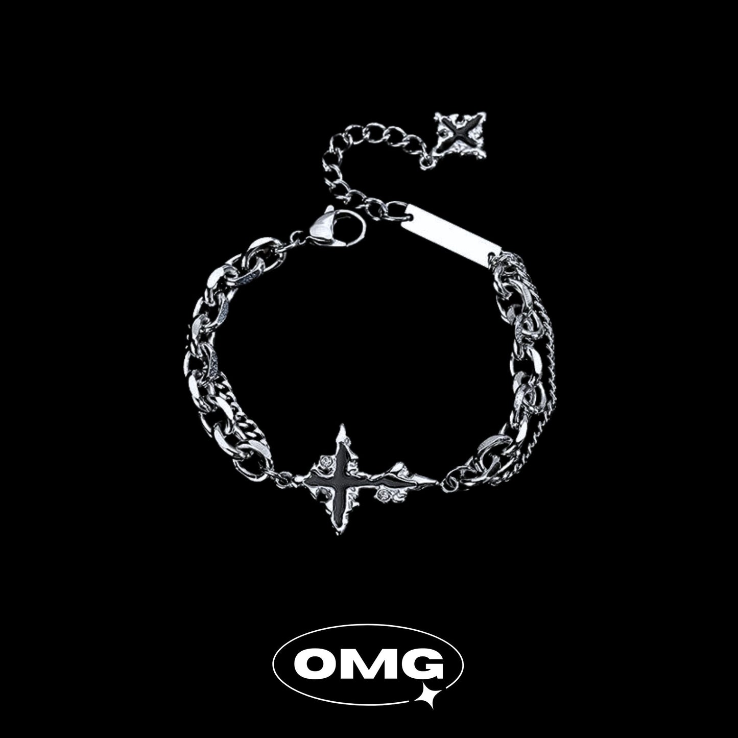 OMG - Dark Cross Star Double-Layer Men's Bracelet