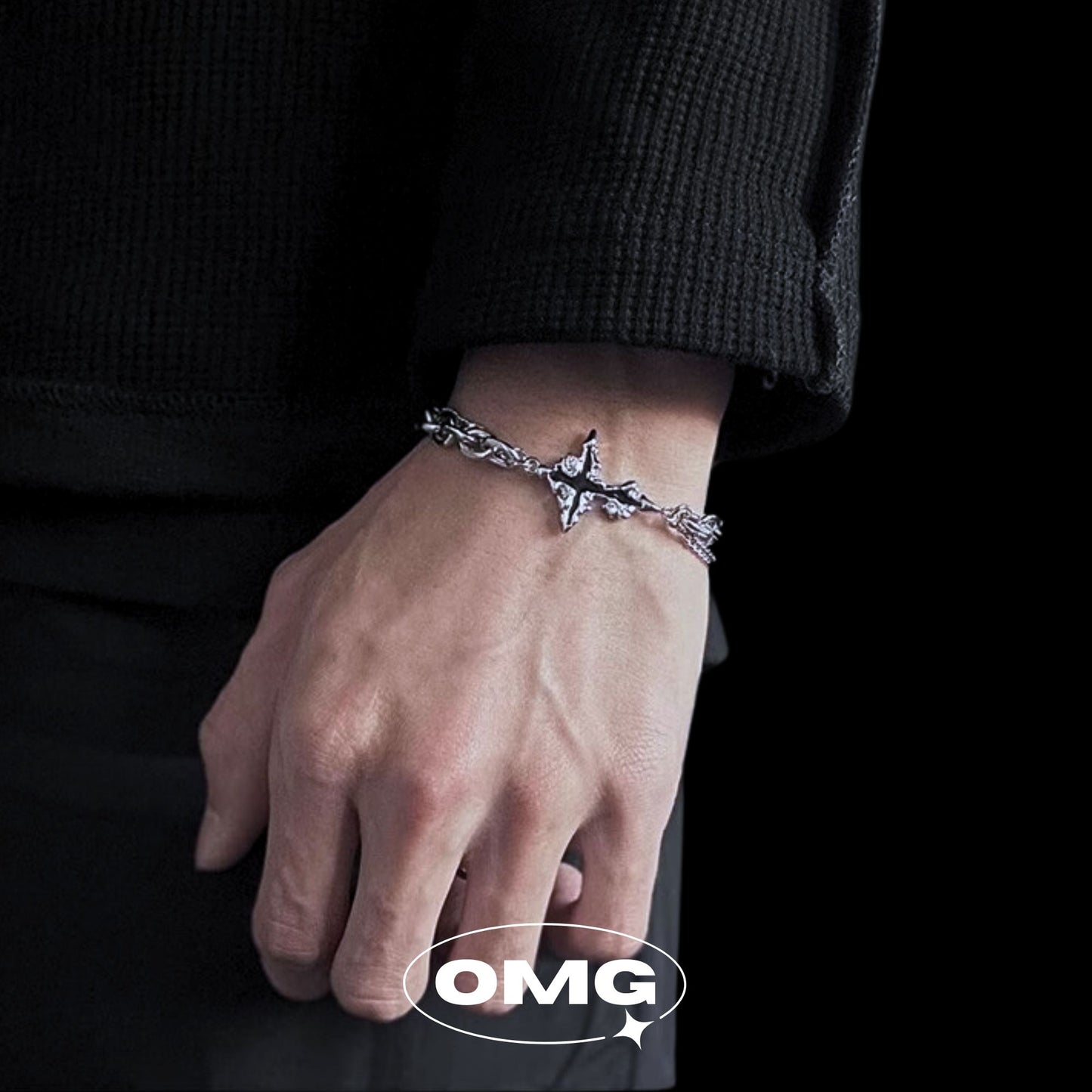OMG - Dark Cross Star Double-Layer Men's Bracelet