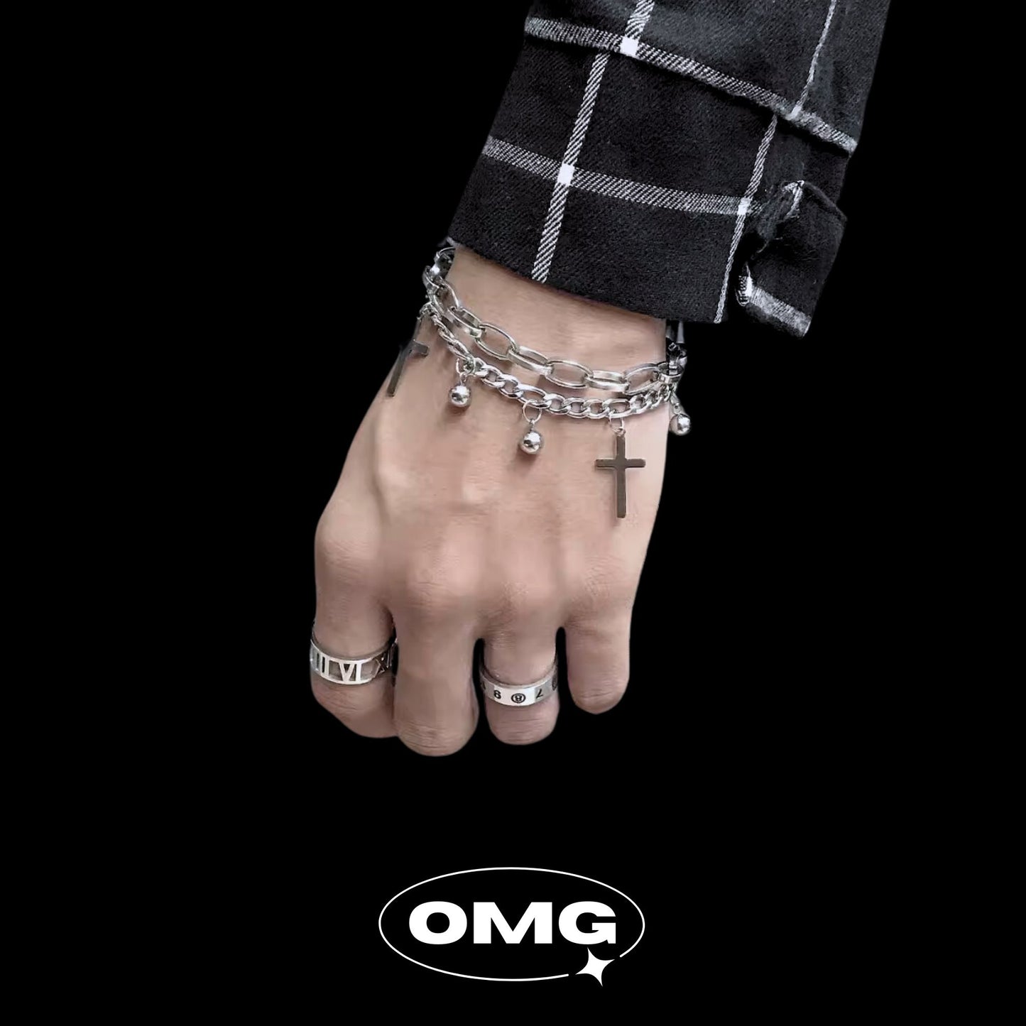 OMG - Multi-layer Dark Cross Men's Bracelet