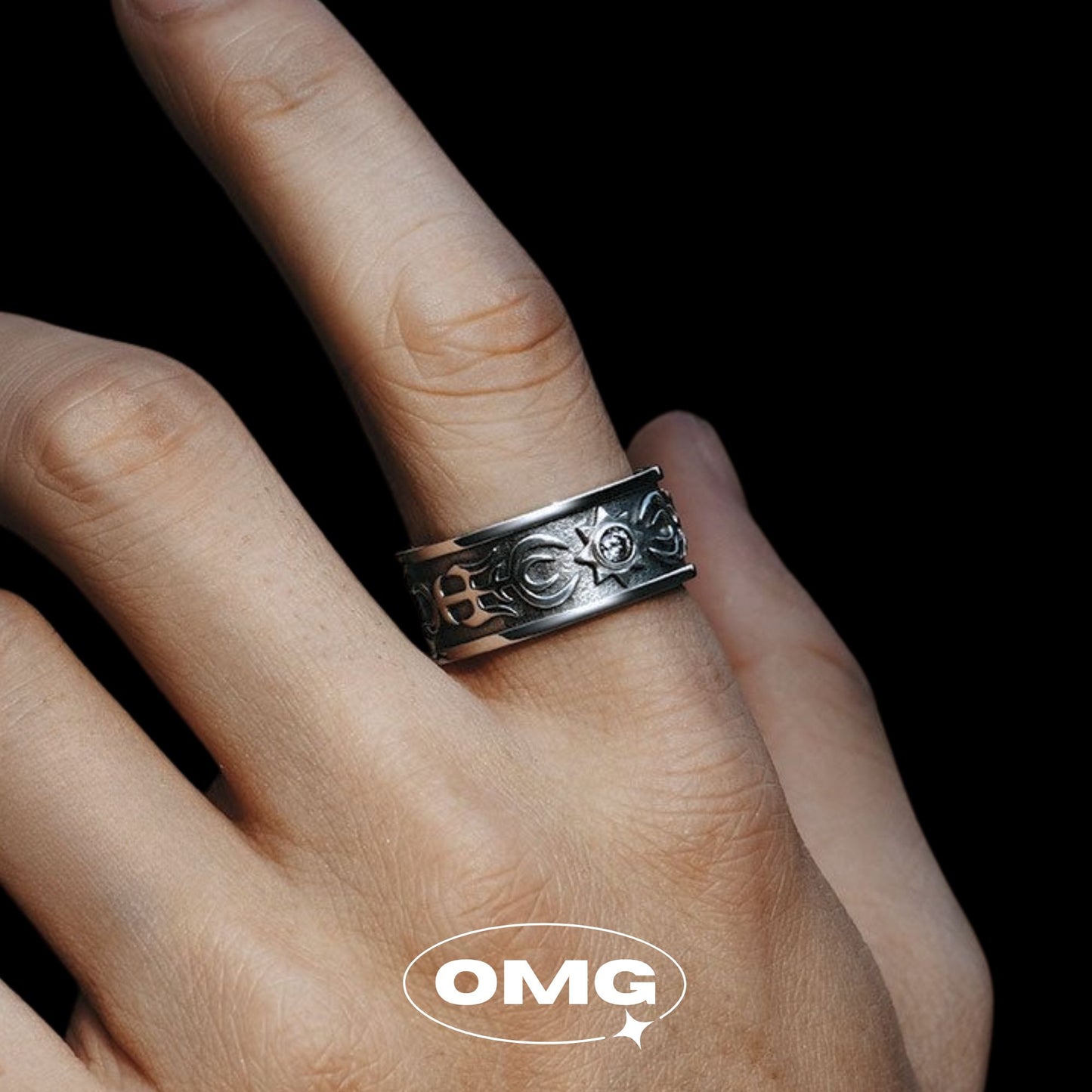 OMG - Vintage Sun Totem Runic Men's Ring