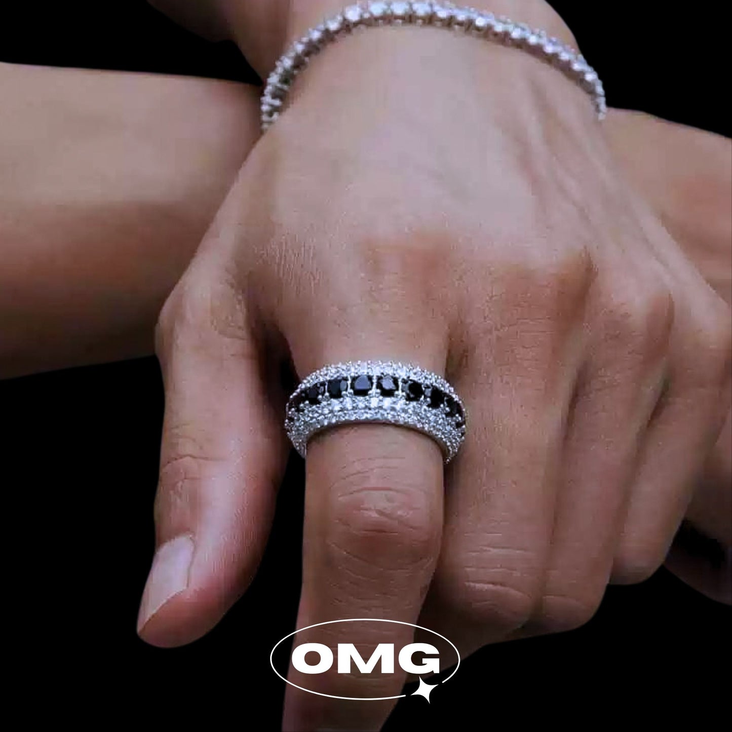 OMG - Black Zirconia Row Men's Ring