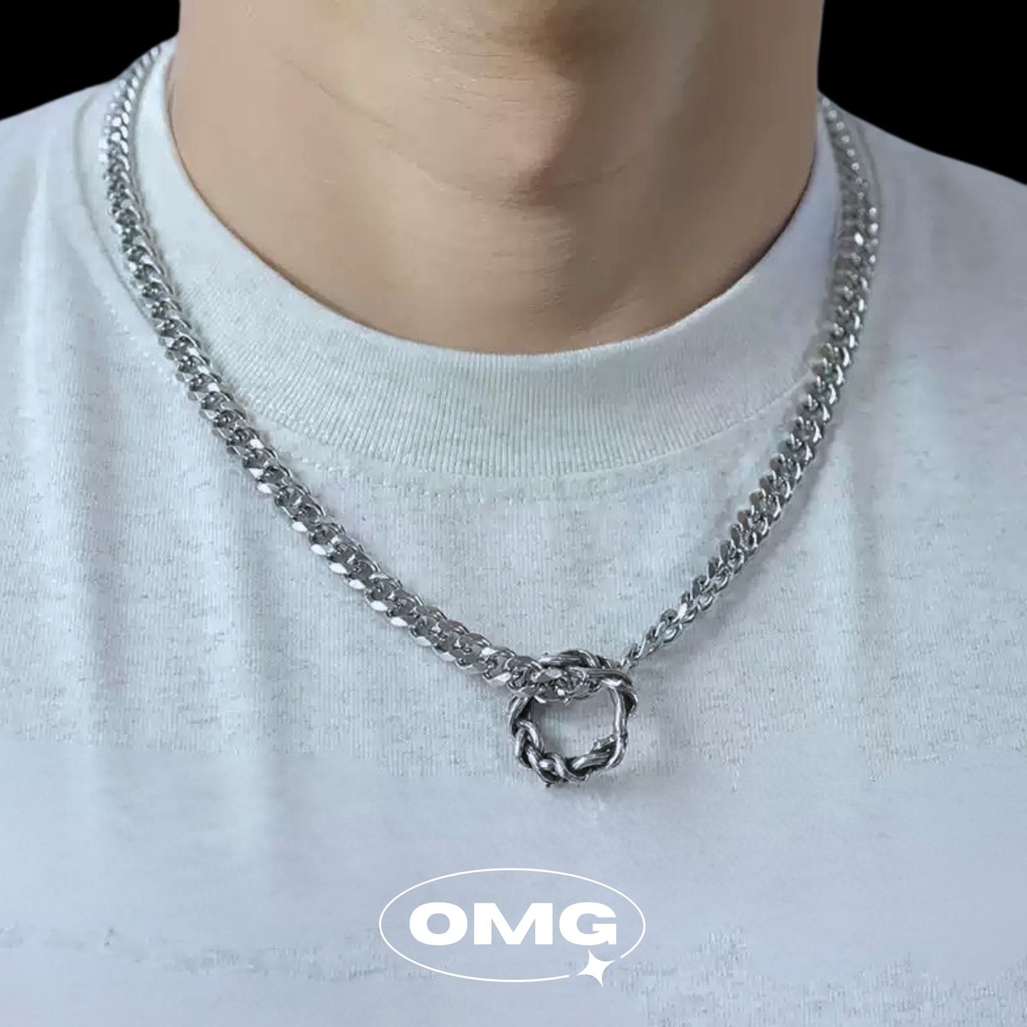 OMG - 編織圓環古巴男士頸鏈/項鍊