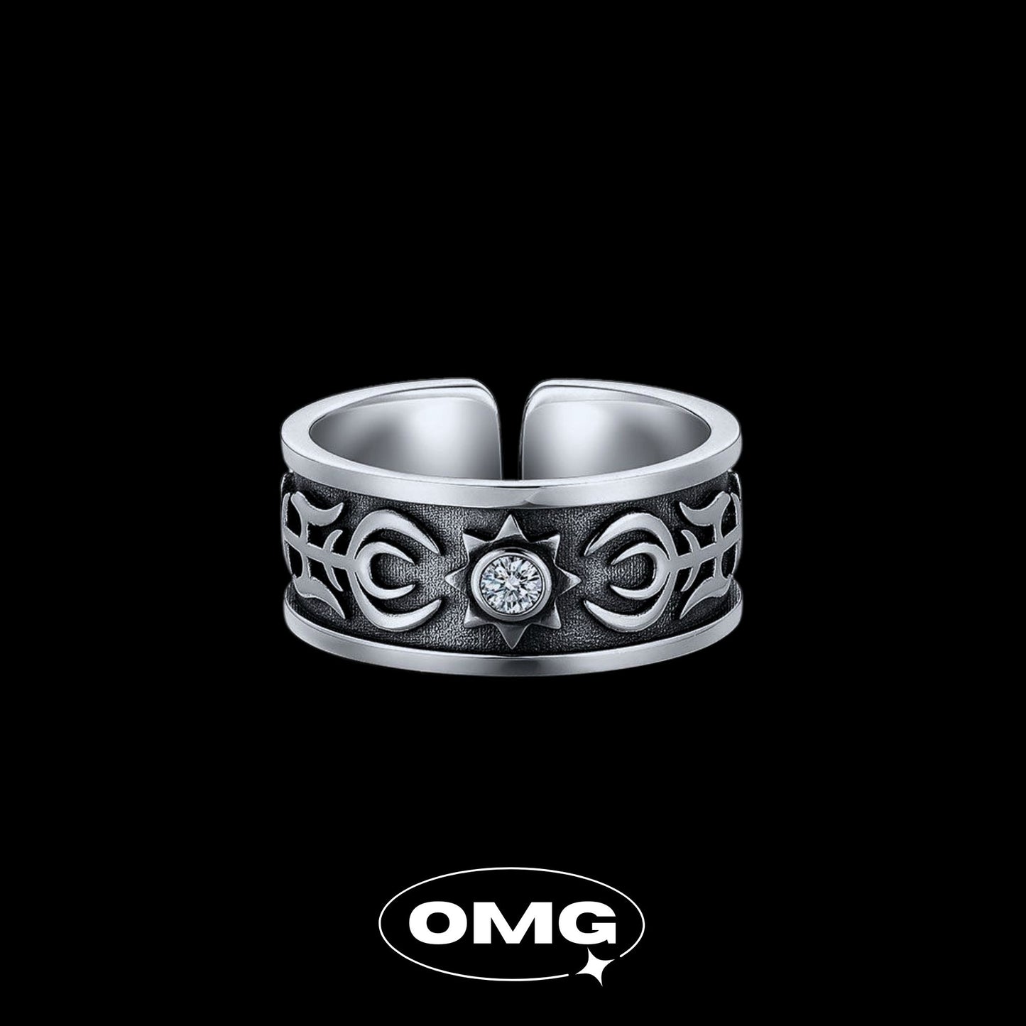 OMG - Vintage Sun Totem Runic Men's Ring