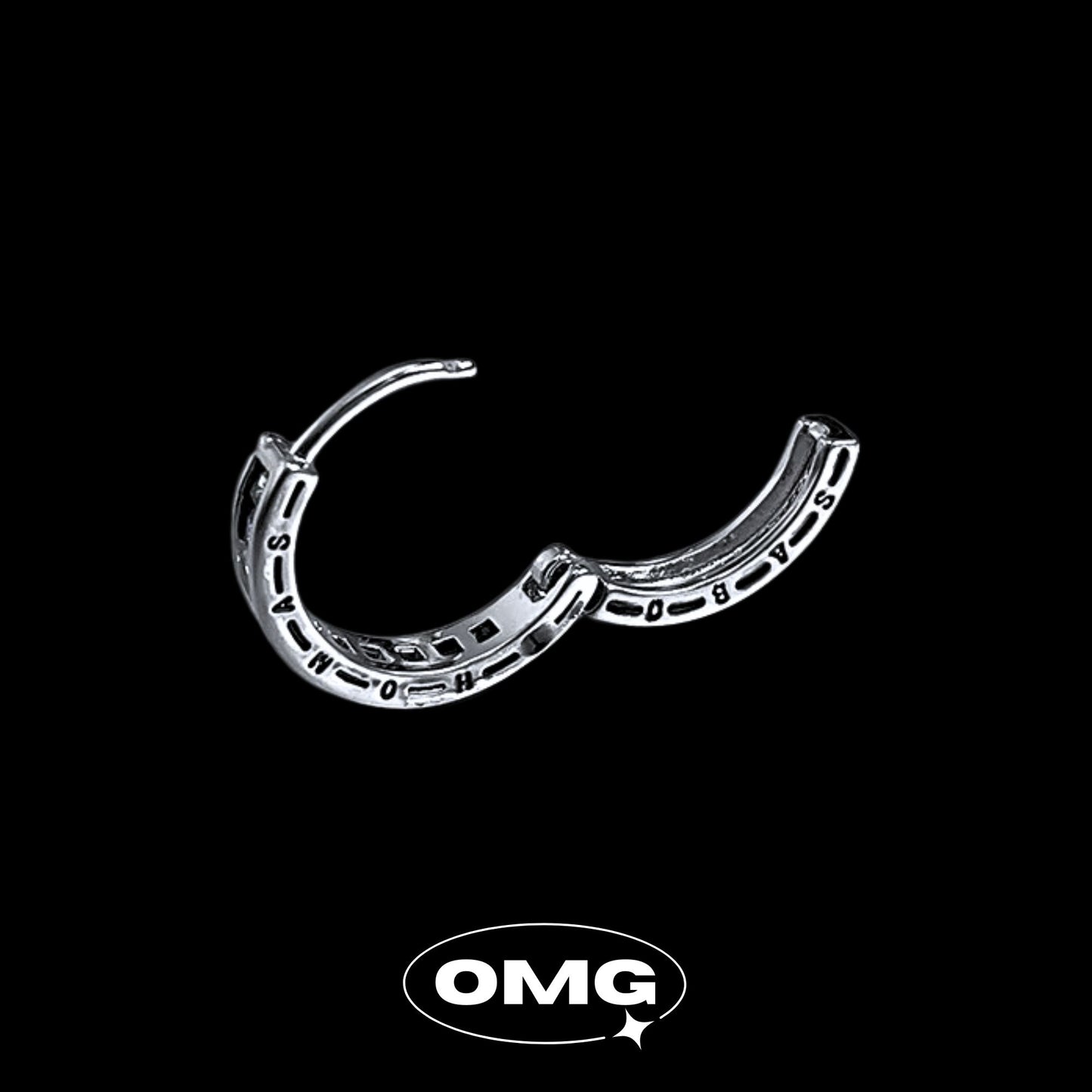 OMG - 人氣彩虹鑽石男士耳環/耳釘