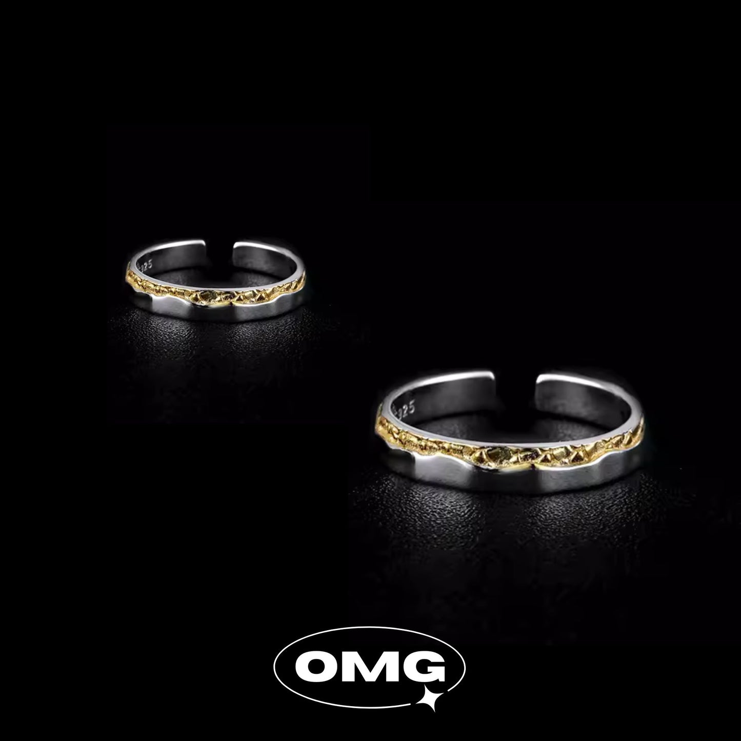 OMG - "點石成金"s925銀情侶戒指/男男對戒
