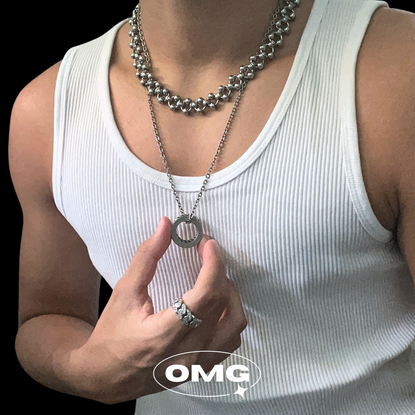 OMG - Dual Circle Men's Necklace