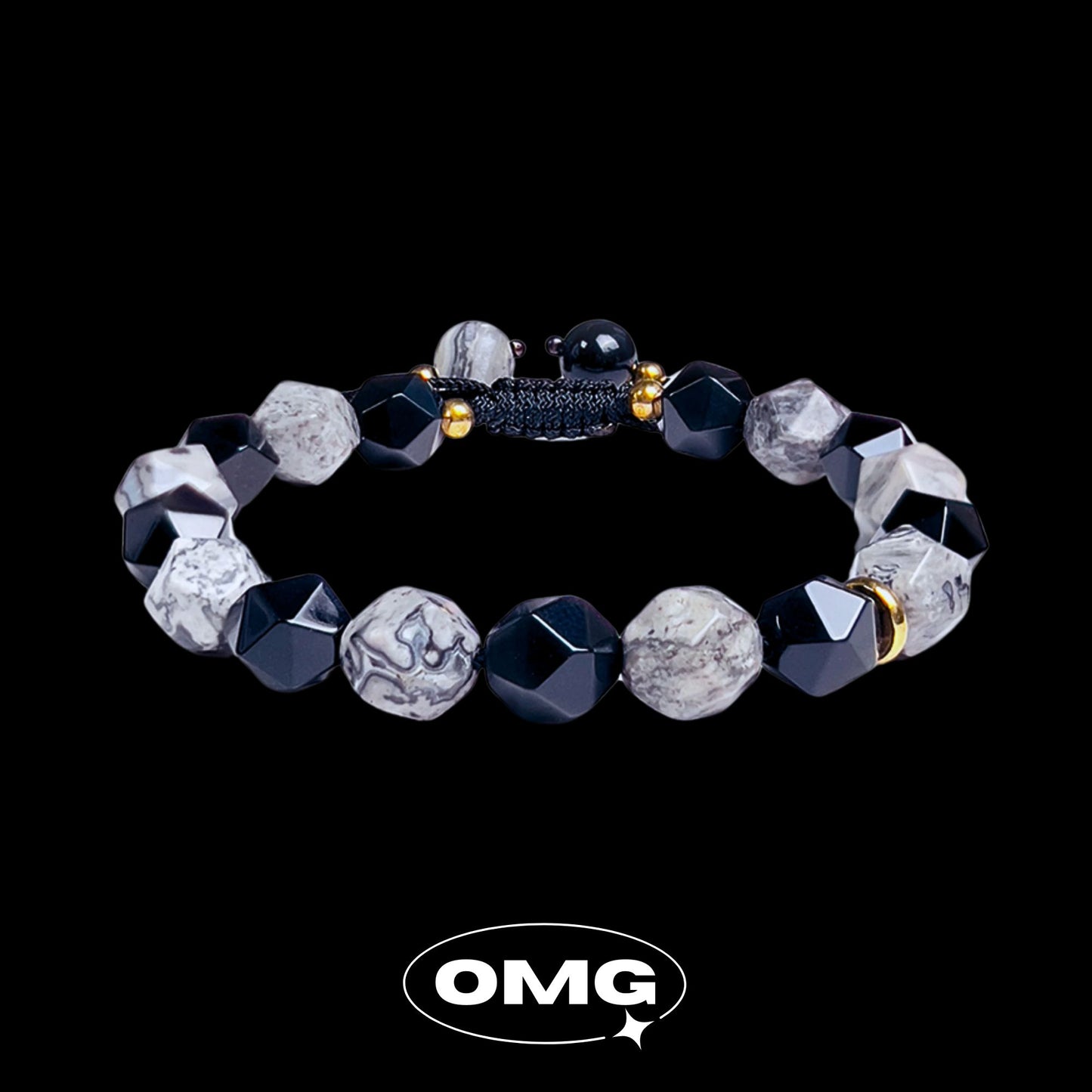 OMG - 切割黑曜石水晶男士手串/手鏈
