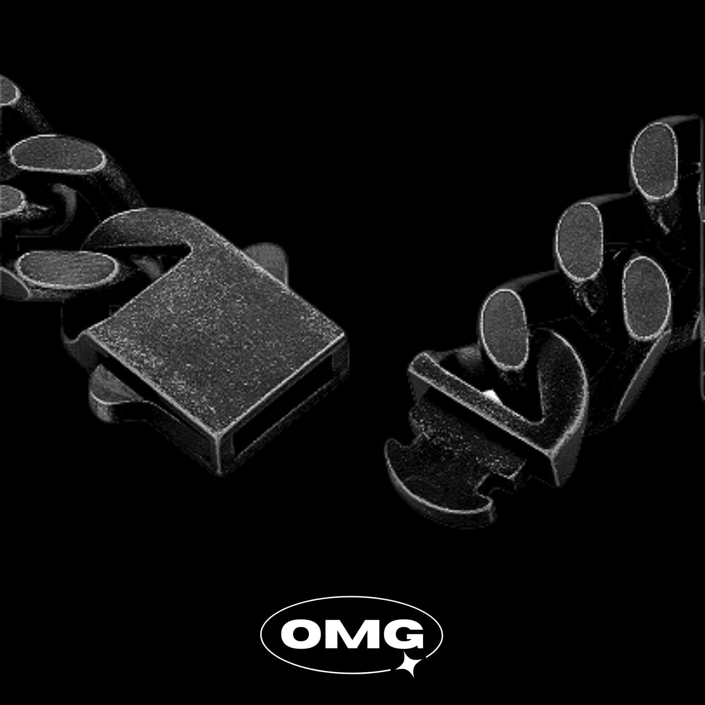 OMG - 粗鏈身復古黑古巴男士頸鏈/項鍊