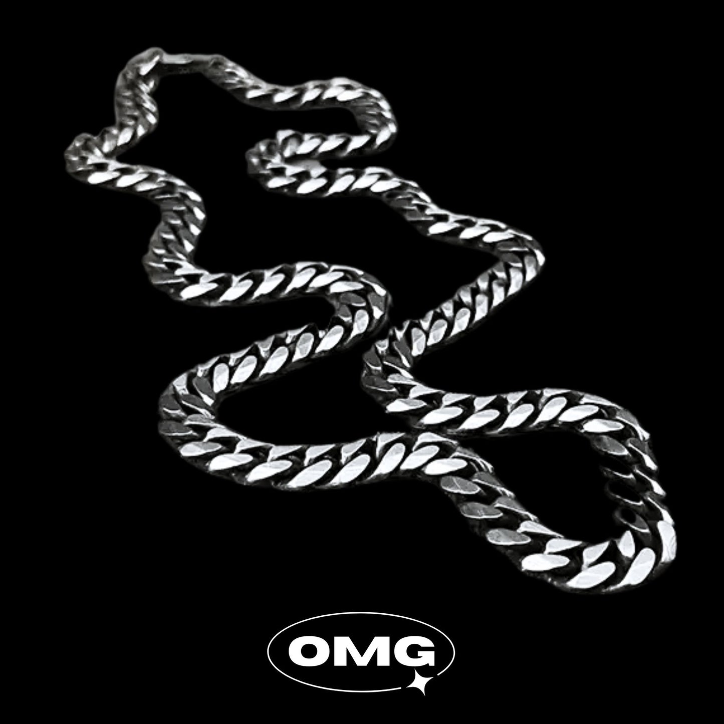 OMG - 熱門啞光版古巴男士頸鏈/項鏈