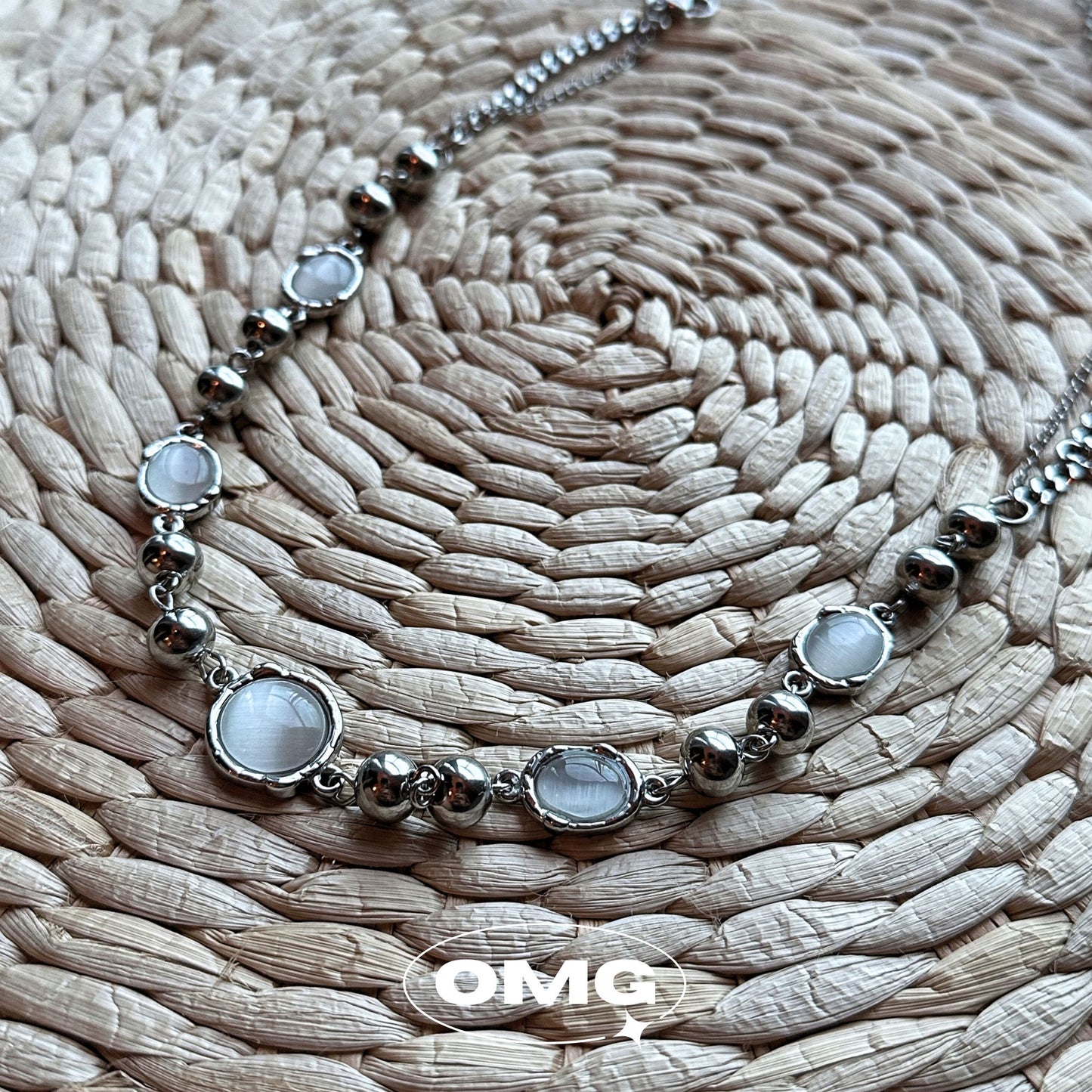 OMG - 白月光石男士頸鏈/項鍊 (最後一條)