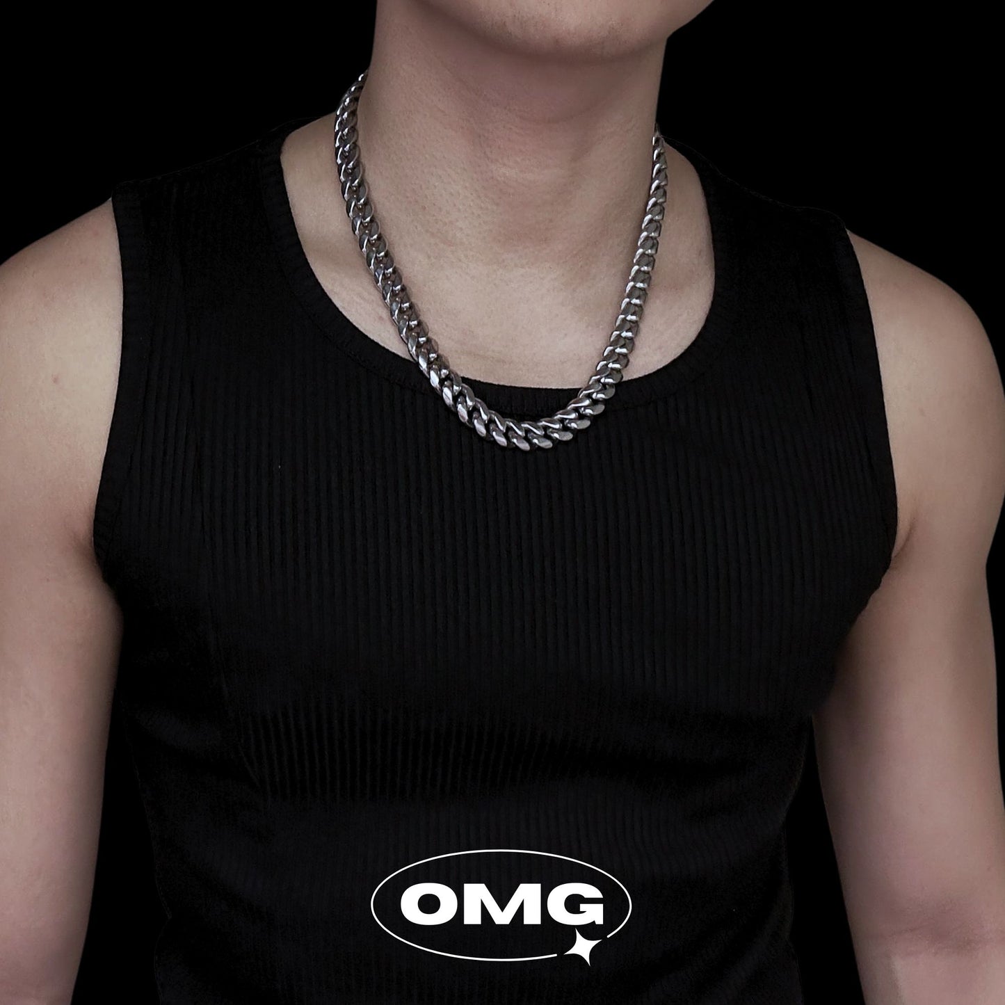 OMG - 熱門啞光版古巴男士頸鏈/項鏈