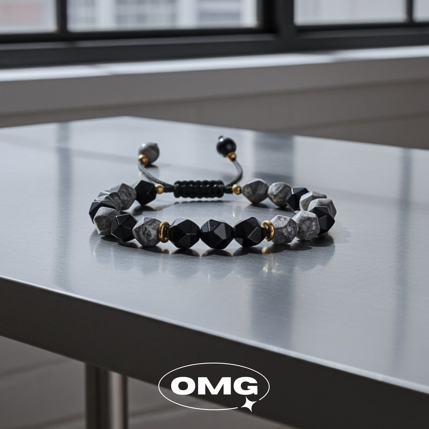 OMG - 切割黑曜石水晶男士手串/手鏈