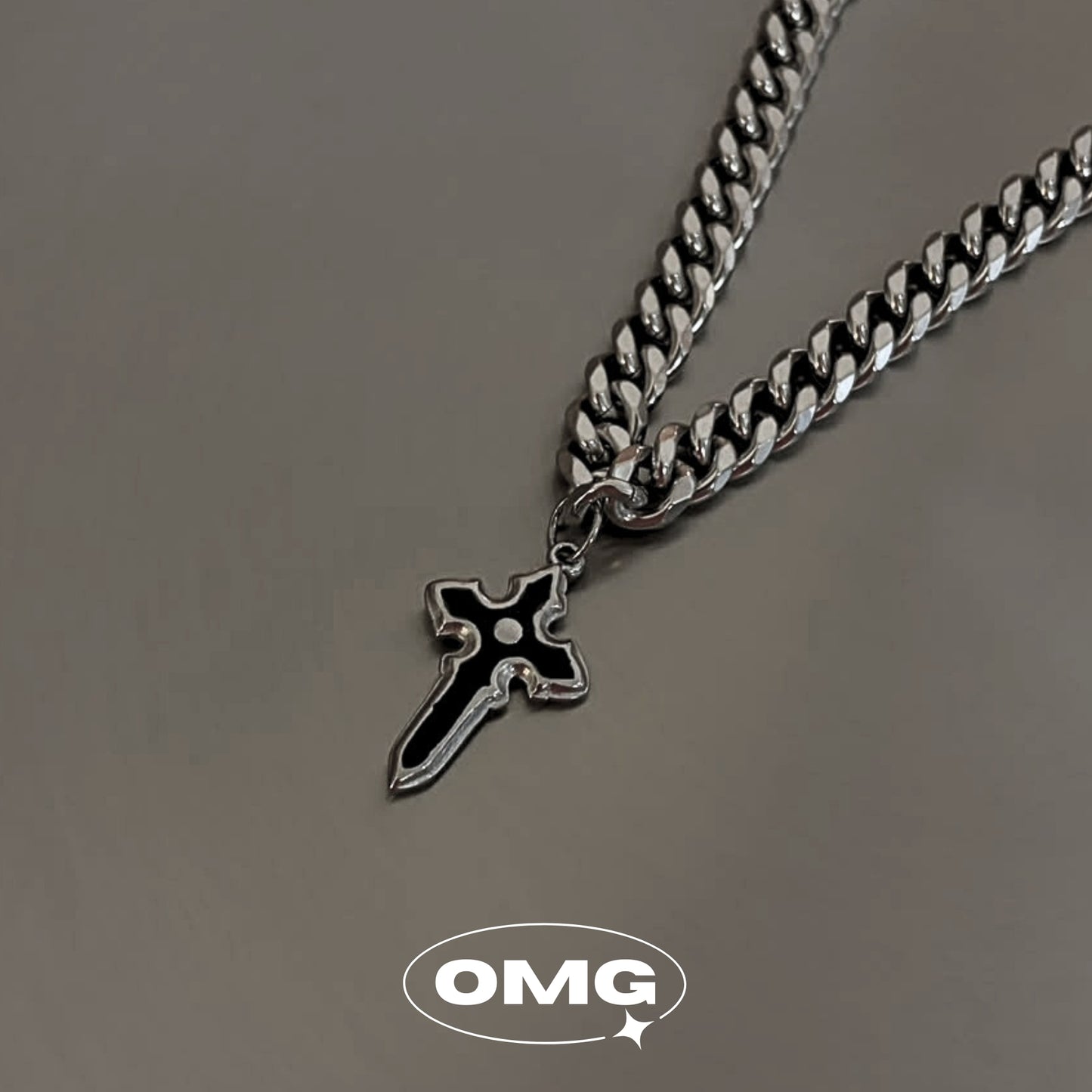 OMG - Double-sided Dark Cross Men's Necklace/Necklace