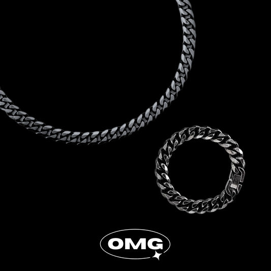 復古黑古巴男士飾物套裝