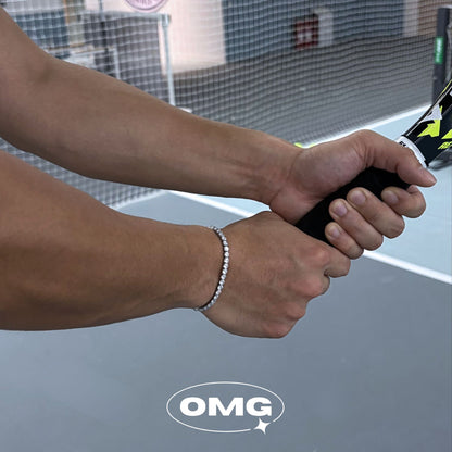 OMG - 經典彈力繩鋯石網球男士手鏈