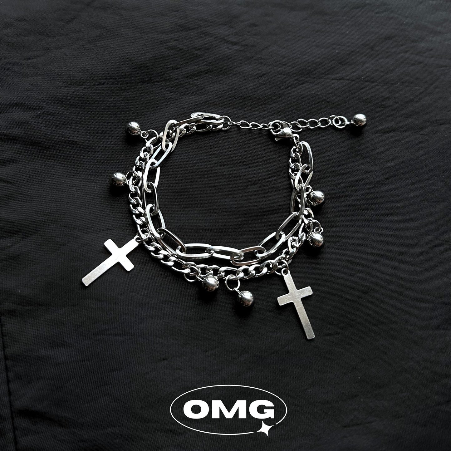 OMG - Multi-layer Dark Cross Men's Bracelet