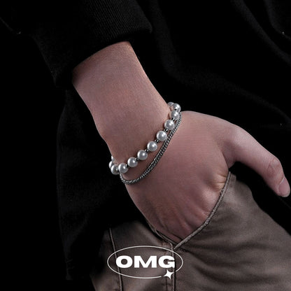 OMG - Dual-Layered Pearl Men's Bracelet