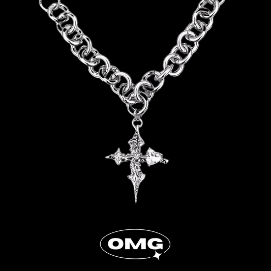 OMG - Heavy Double Layer Men's Necklace with Cross Pendant