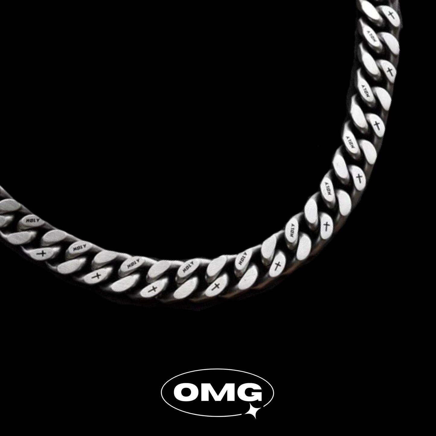 OMG - Dual-sided Hip-Hop Cuban Men's Necklace