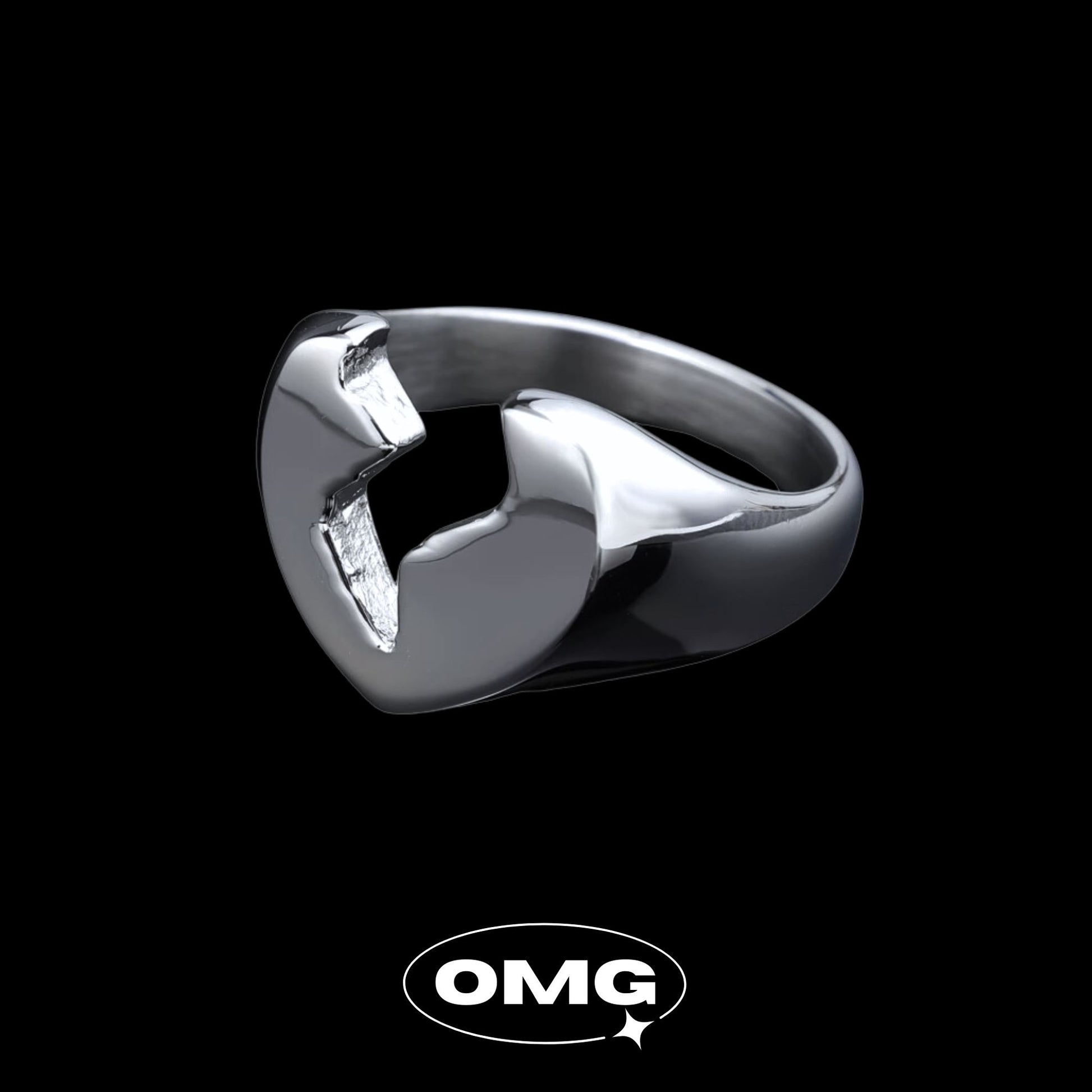 OMG Broken Heart Men's Ring - Main Image