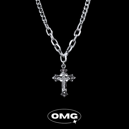 OMG - 經典十字架男士頸鏈（AB鏈）
