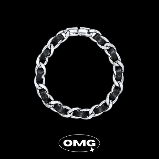 OMG - 新款皮革拼接男士手鏈