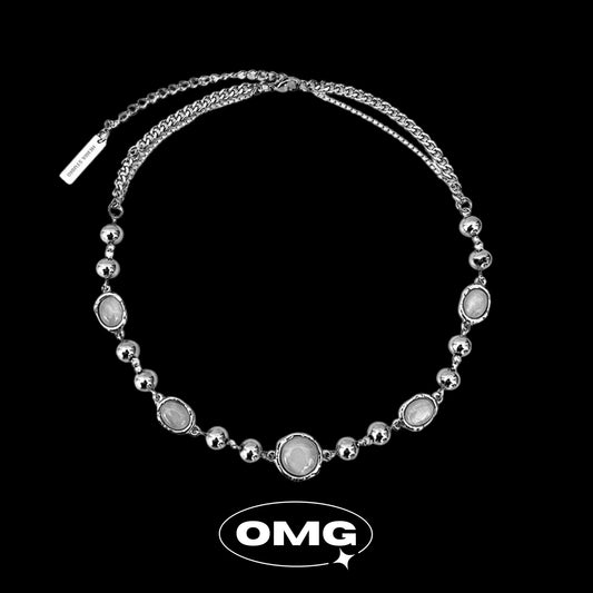 OMG - White Moonstone Men's Necklace