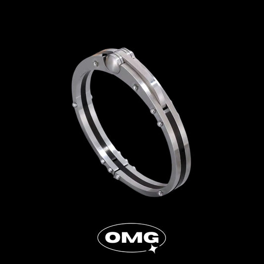 OMG - Ultimate Black Steel Clasp Men's Bangle