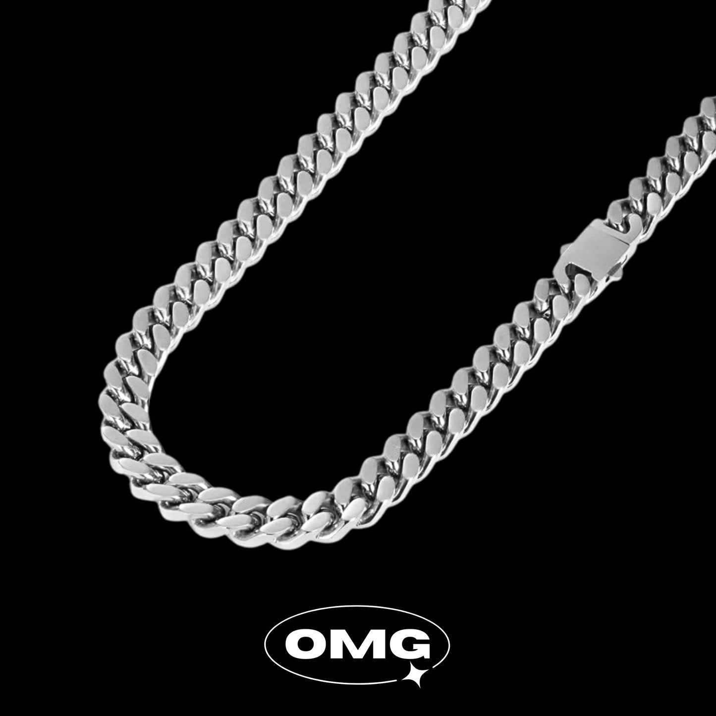 OMG - 13mm 加粗版拋光男士古巴頸鏈/項鏈