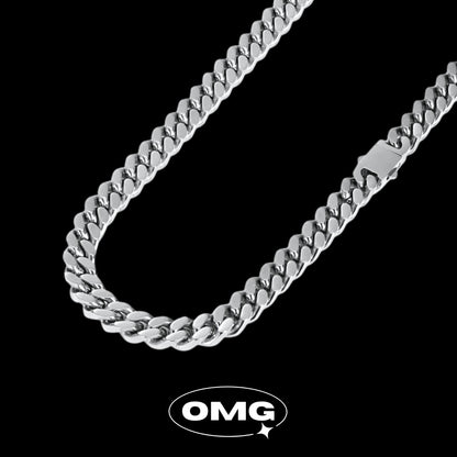 OMG - 13mm 加粗版拋光男士古巴頸鏈/項鏈