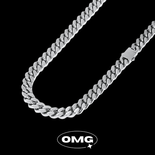 OMG - 13mm 加粗版拋光男士古巴頸鏈/項鏈