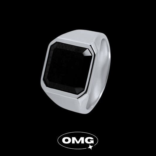 OMG - Square Black Gemstone Men's Ring