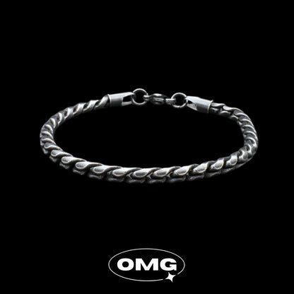 OMG - 復古扭鱗龍骨男士手鏈