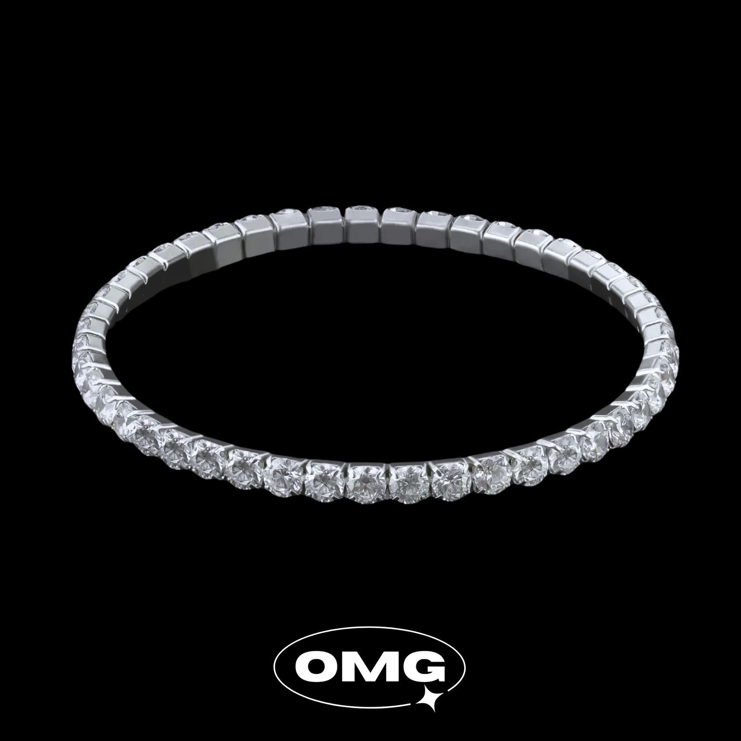 OMG - 經典彈力繩鋯石網球男士手鏈