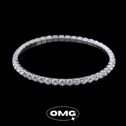 OMG - 經典彈力繩鋯石網球男士手鏈