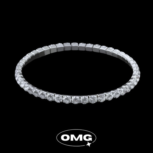OMG - 經典彈力繩鋯石網球男士手鏈