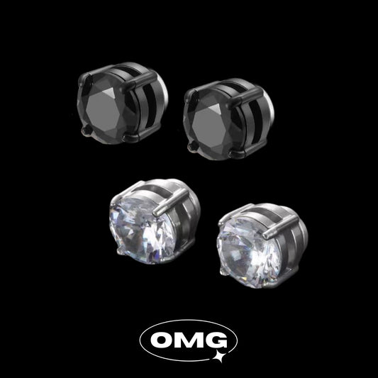 OMG - 黑白磁吸式男士耳環（無耳洞款）