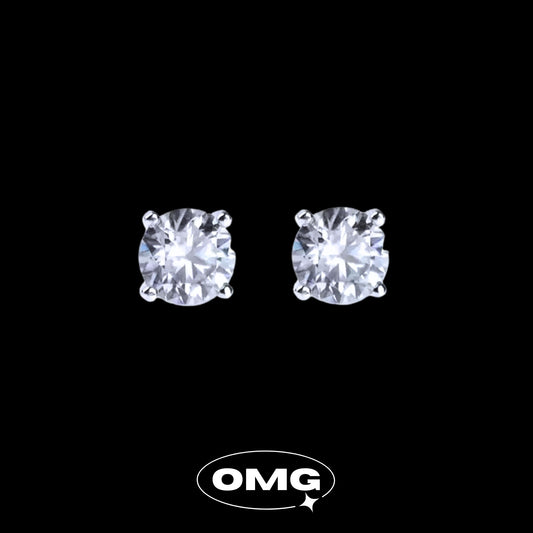 OMG - 經典6mm鋯石男裝耳環/耳釘