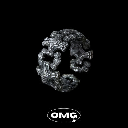 OMG - 哥德式十字架開口式男士戒指