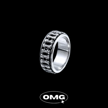 OMG - 機車鏈條可轉動式男士戒指