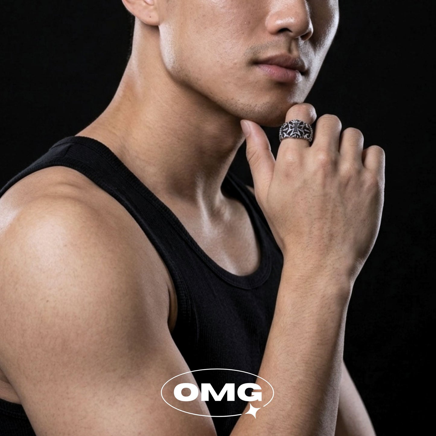OMG - 哥德十字開口式男士戒指