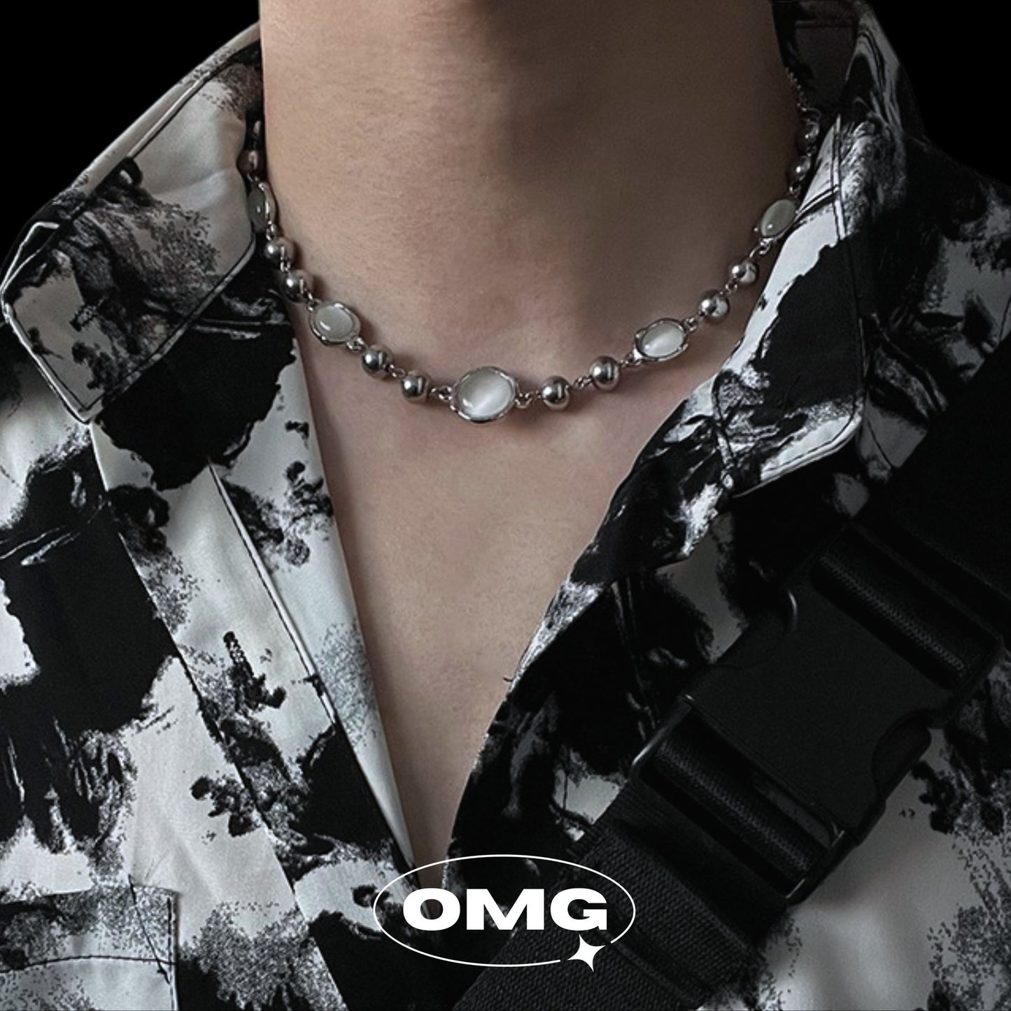 OMG - White Moonstone Men's Necklace