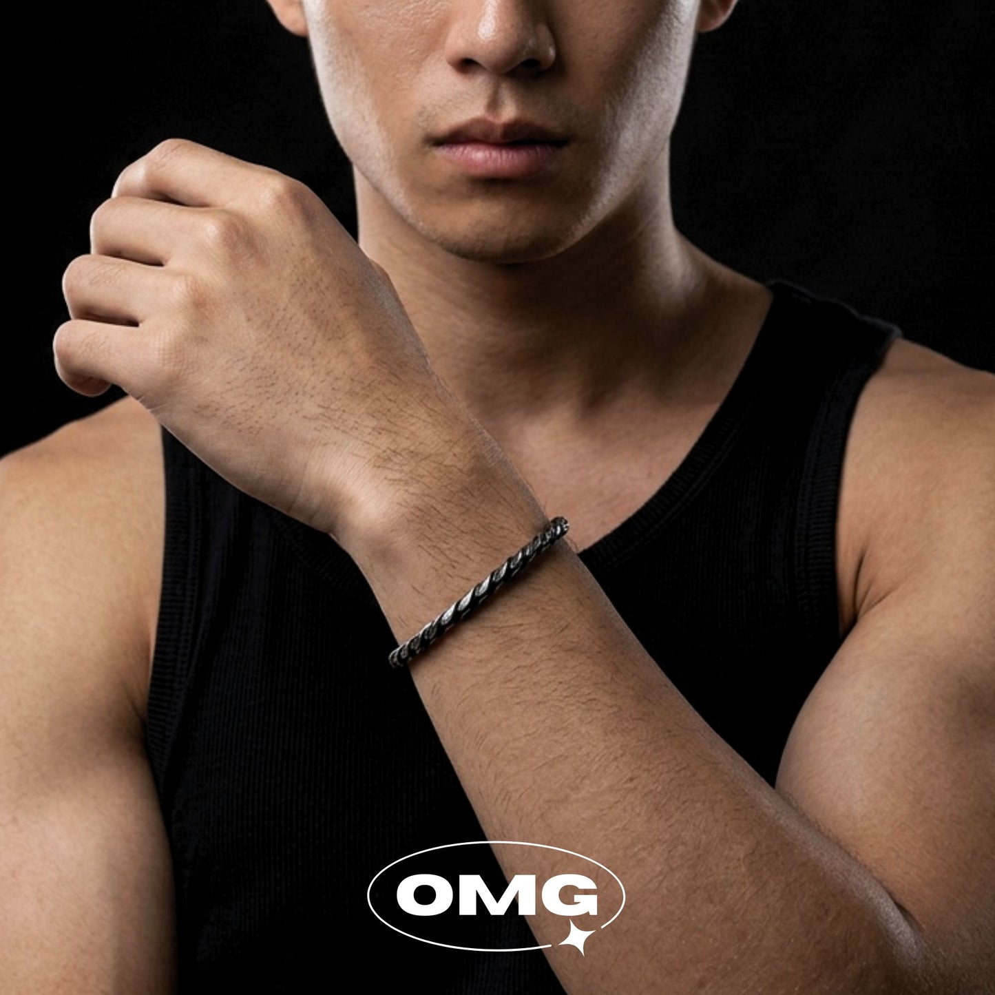 OMG - 復古扭鱗龍骨男士手鏈