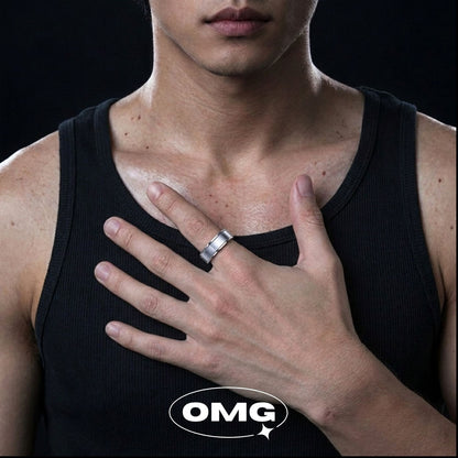 OMG - 啞光可轉動式男士戒指