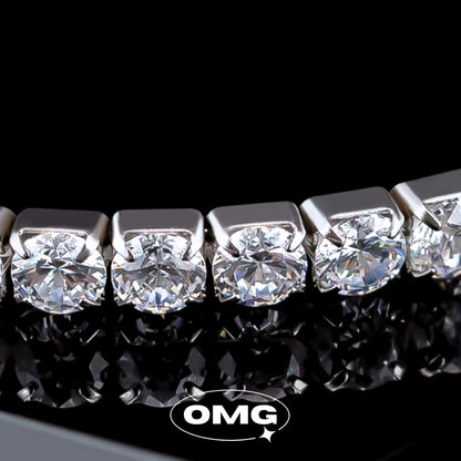 OMG - 經典彈力繩鋯石網球男士手鏈