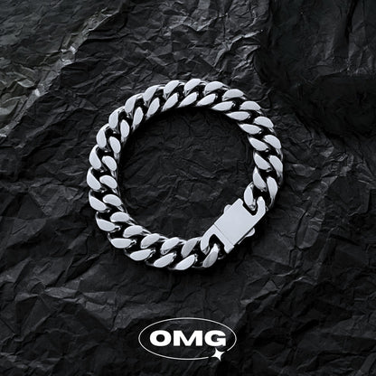 OMG - 精拋 11mm 男士古巴手鏈