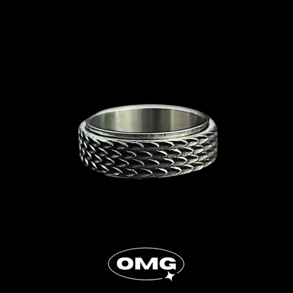 OMG - Rotating Dragon Scale Men's Ring (Year of the Dragon Accessories)